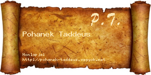 Pohanek Taddeus névjegykártya